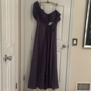 Make offer! Alex Evenings Soft Lavender Purple Gown crystal bling broach Size 10